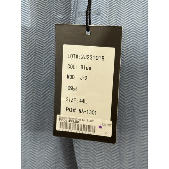 NWT Paul Betenly 44L Light Blue Sport Coat Blazer Jacket Wool Retail $495 - Picture 2 of 6